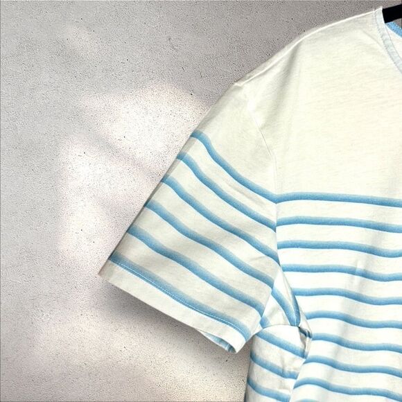 Saint James Sailor Shirt Top Tee White Blue Embroidered Logo Boxy Style US 6 - Picture 6 of 10